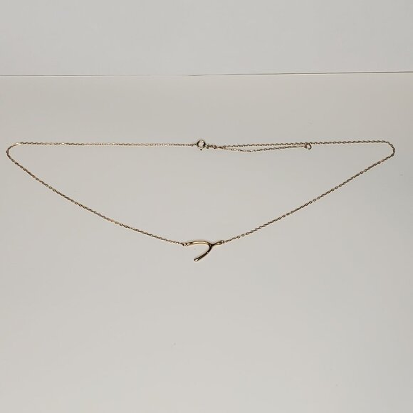 Sterling Silver Gold-Plated Wishbone Necklace - Picture 2 of 8